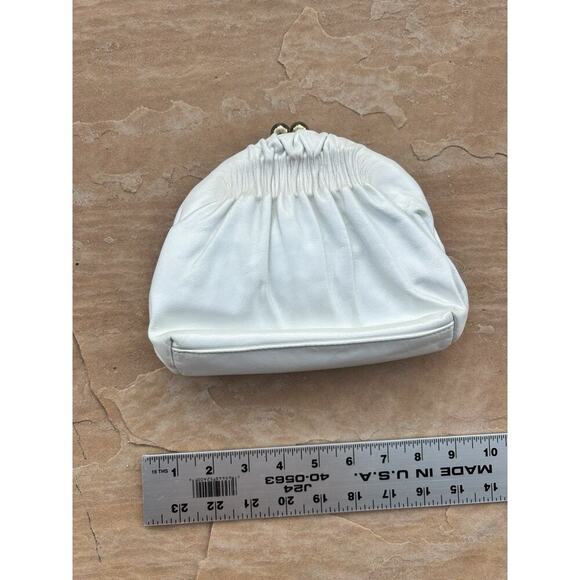 Vintage Etra Exotic Genuine Leather White Embossed Lizard/Snake Clutch Handbag - Picture 3 of 4